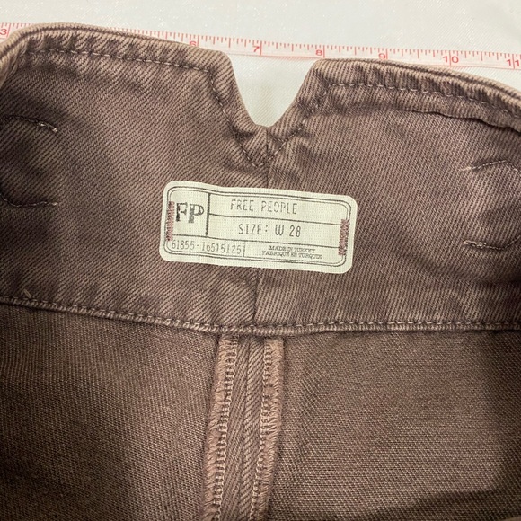 Free People Button fly cords brown pants 28 - Picture 5 of 8